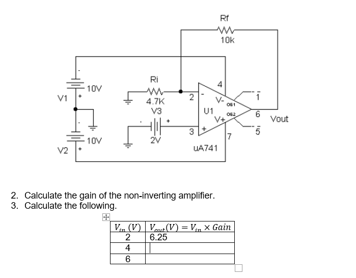 Solved B. Non-inverting Amplifier 1. Consider The Circuit | Chegg.com