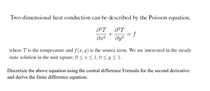 Solved Two-dimensional heat conduction can be described by | Chegg.com