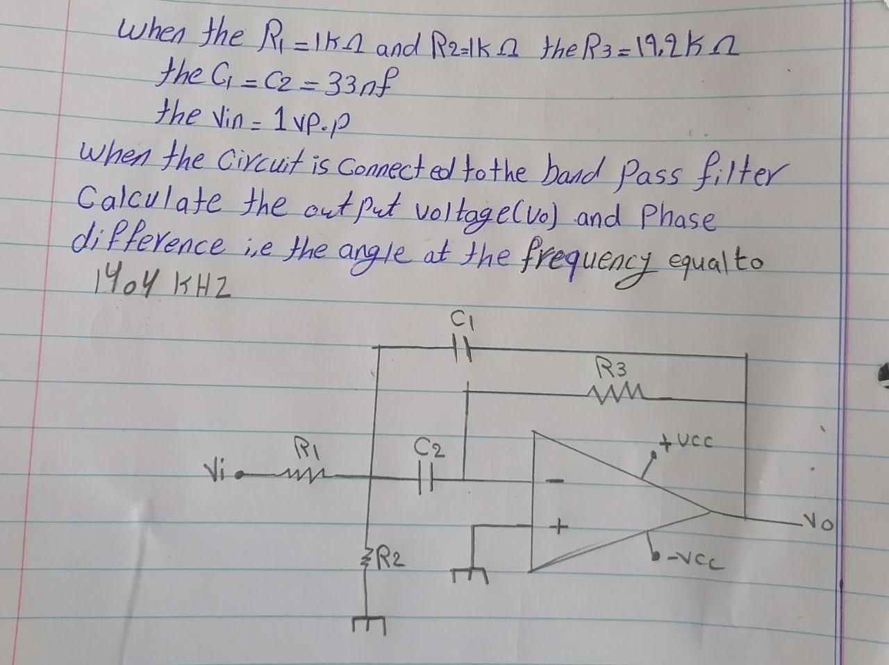 Solved - when the Ri=lk and R2=lk in the R3=19,2 kn the G | Chegg.com