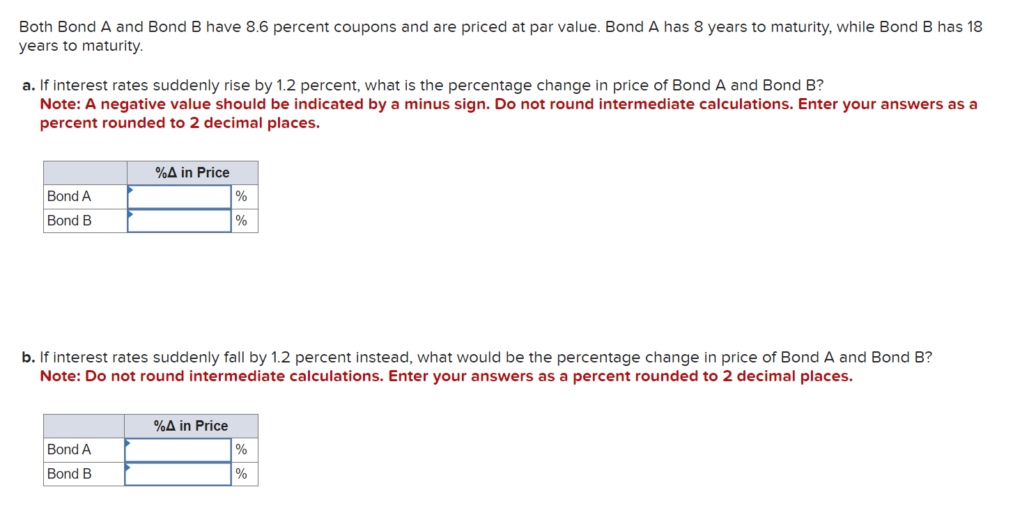 Solved Both Bond A And Bond B Have 8.6 Percent Coupons And | Chegg.com