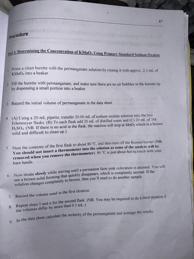 Solved The oxidation half reaction in the titration occurs