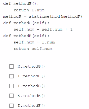 Solved K is an instance of the I class in the Python code | Chegg.com