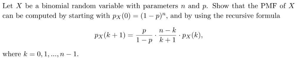 Solved Let X be a binomial random variable with parameters n | Chegg.com