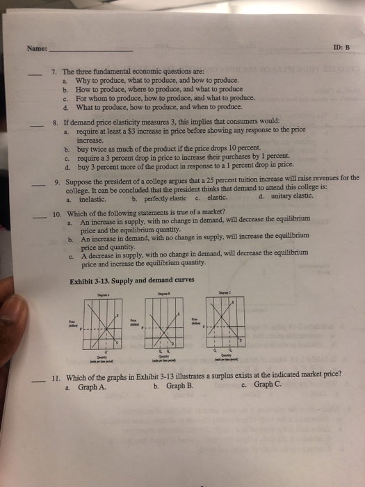 Solved name id b 7 the three fundamental economic chegg