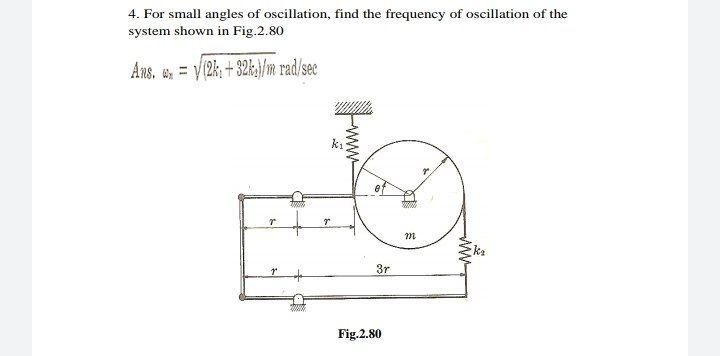 Solved 4. For small angles of oscillation, find the | Chegg.com