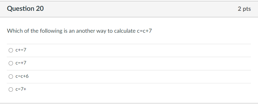 Solved Question 20 2 pts Which of the following is an | Chegg.com