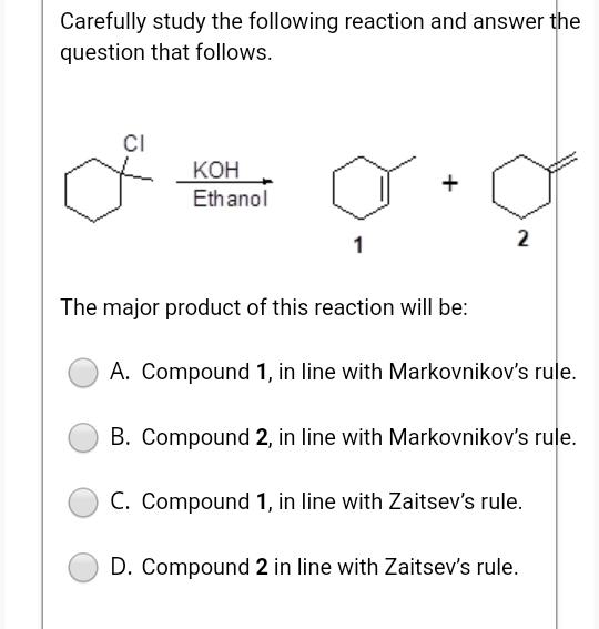 Solved Carefully study the following reaction and answer the