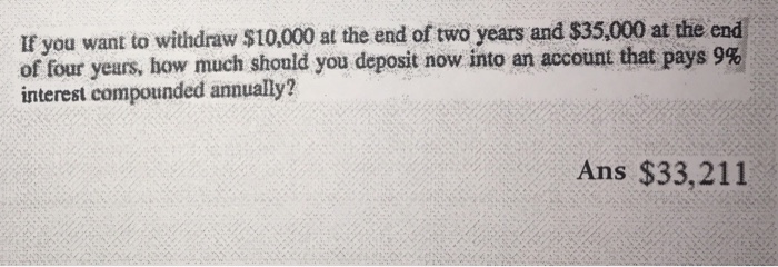 Solved If you want to withdraw $10,000 at the end of two | Chegg.com