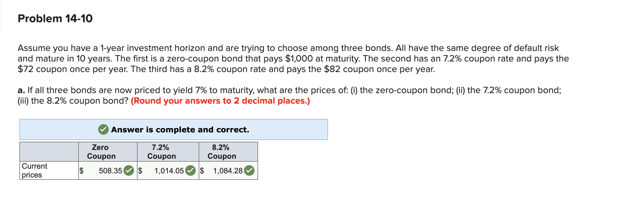 Solved Problem 14-10 Assume You Have A 1-year Investment | Chegg.com