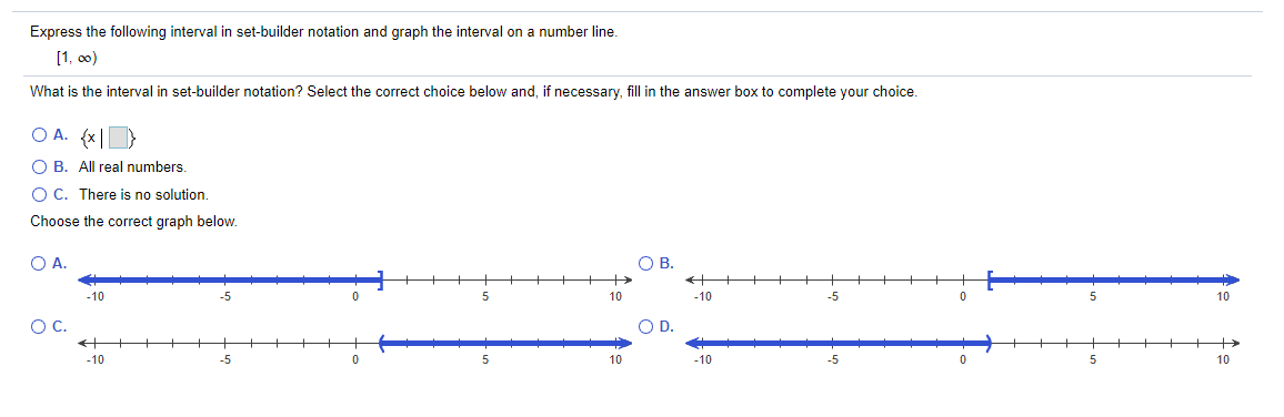 Solved Express the following interval in set-builder | Chegg.com