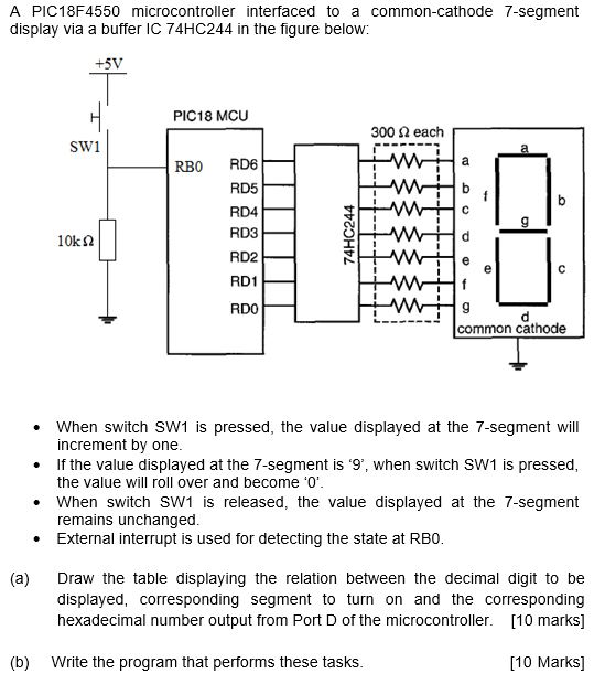 Solved A PIC18F4550 Microcontroller Interfaced To A | Chegg.com