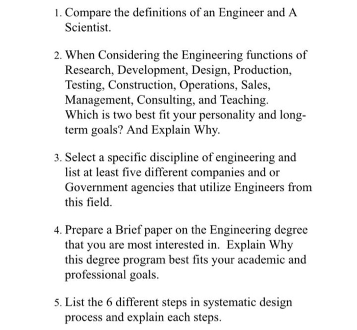 engineering definitions assignment