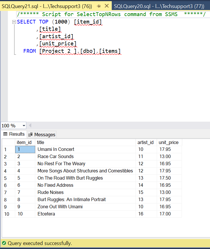 Solved 4. Write a query that displays the title of each item | Chegg.com