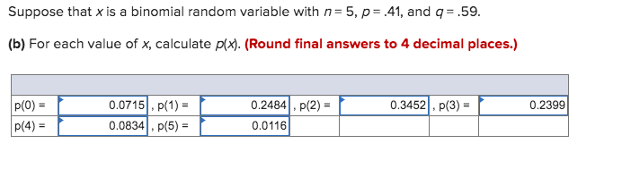 Solved Suppose that x is a binomial random variable with | Chegg.com