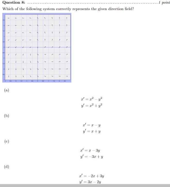 Solved Which of the following system correctly represents | Chegg.com
