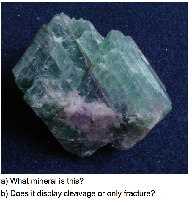 Solved a) What mineral is this? b) Does it display cleavage | Chegg.com