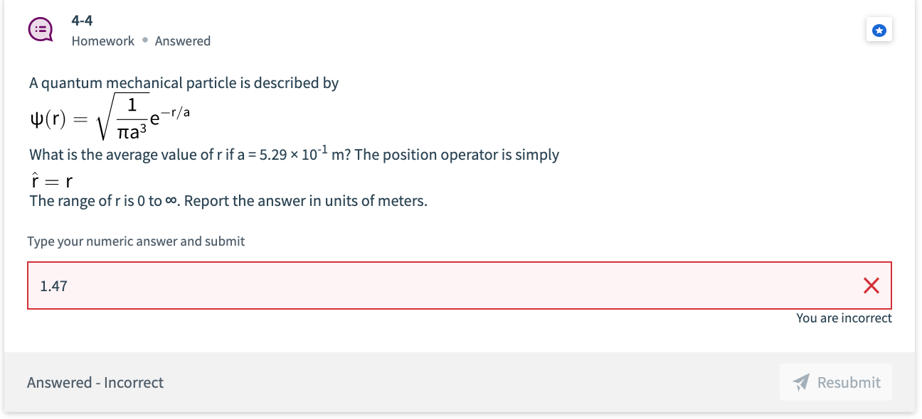 Solved E 4-4 Homework . Answered A Quantum Mechanical | Chegg.com