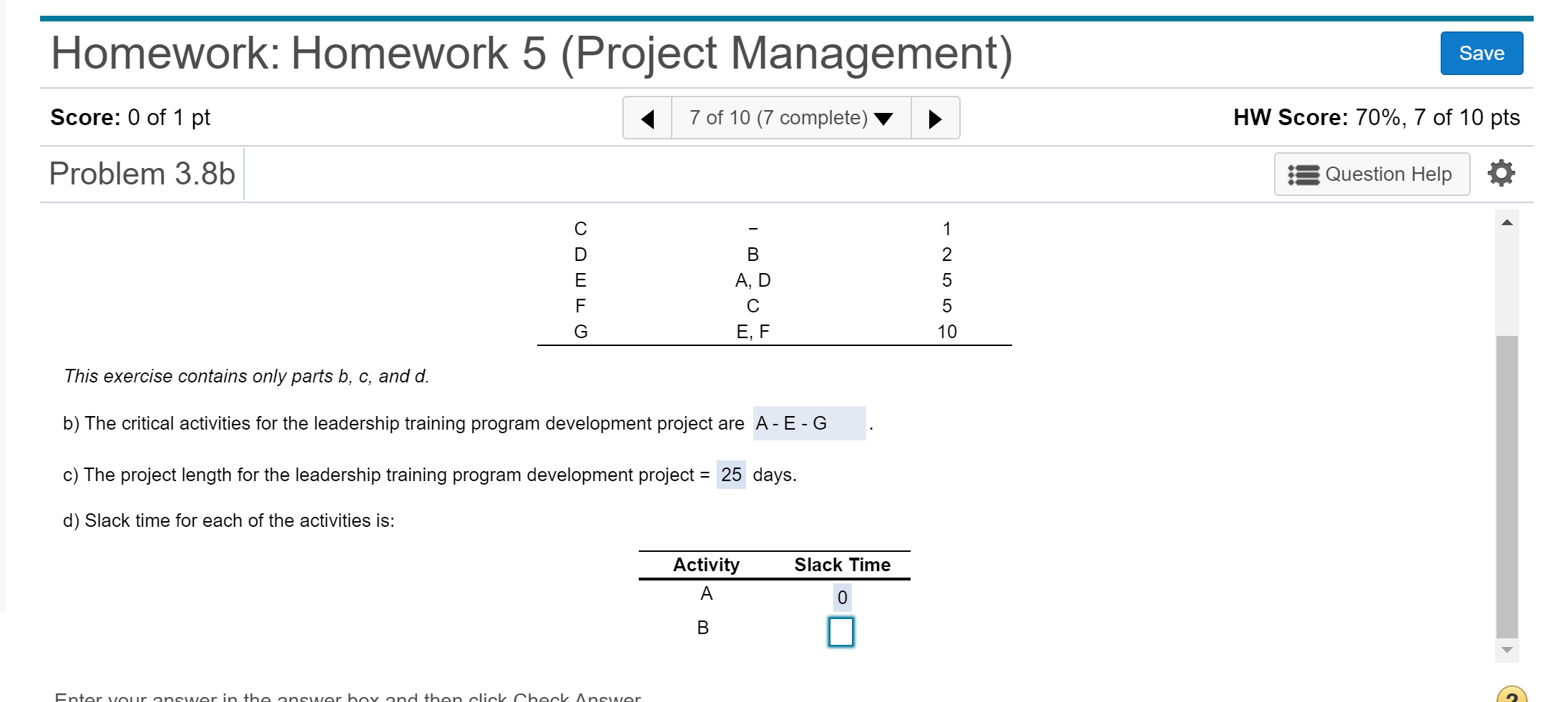 Solved Save Homework: Homework 5 (Project Management) Score: | Chegg.com