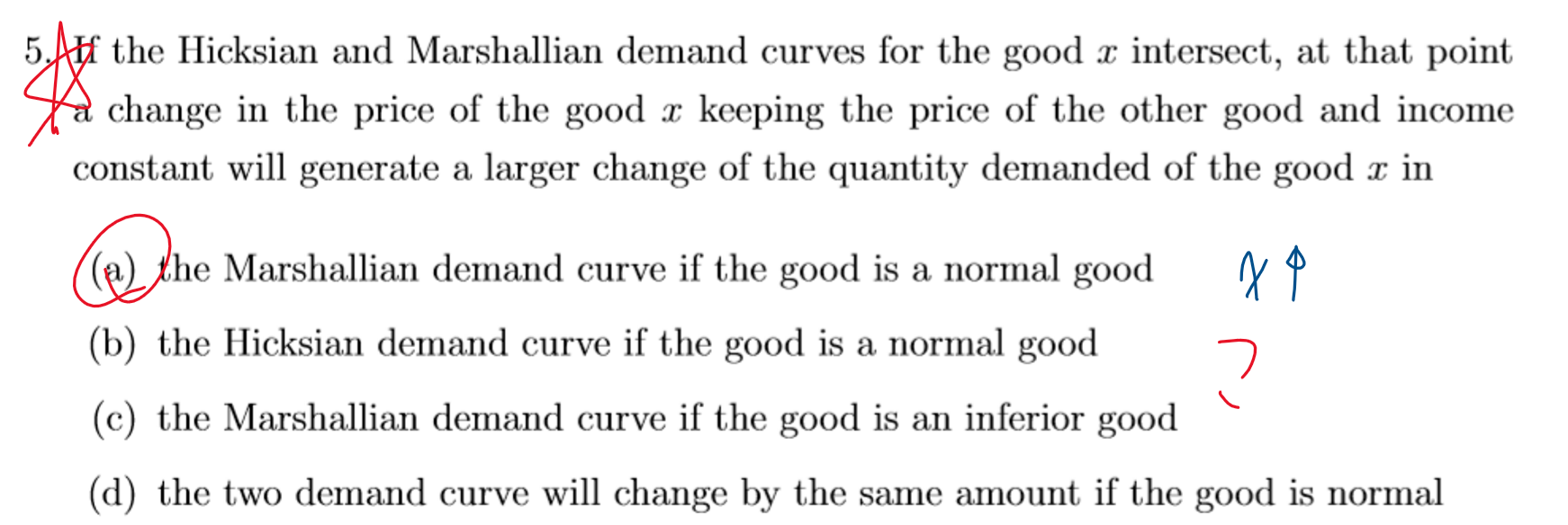 Solved 5 At The Hicksian And Marshallian Demand Curves For Chegg Com