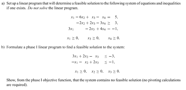 Solved a) Set up a linear program that will determine a | Chegg.com
