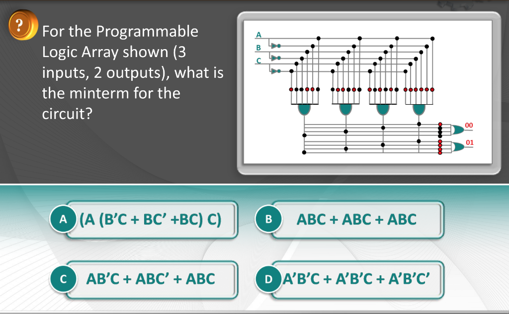 Solved ? A B С For the Programmable Logic Array shown (3 | Chegg.com