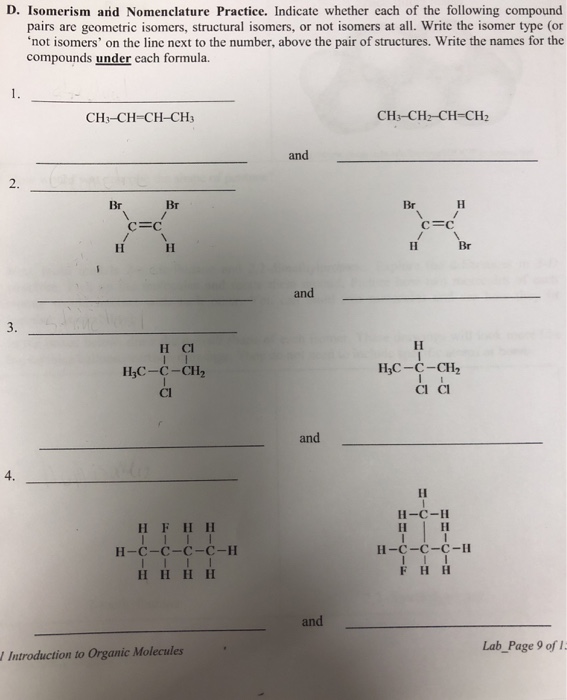 Solved Indicate whether the following are geometric isomers, | Chegg.com