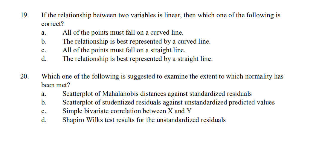 Solved 19. a. If the relationship between two variables is | Chegg.com