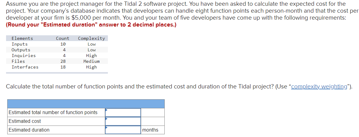 Solved Assume you are the project manager for the Tidal 2 | Chegg.com