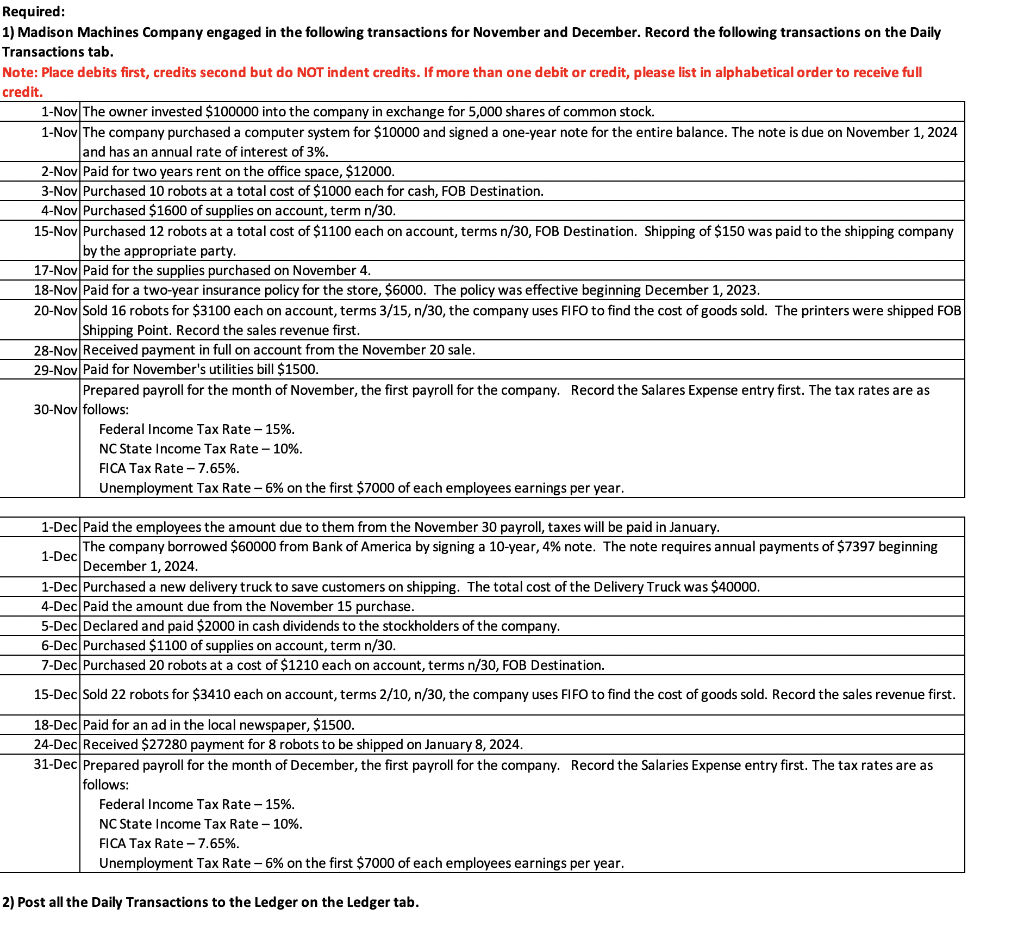Solved Required: 1) Madison Machines Company engaged in the | Chegg.com