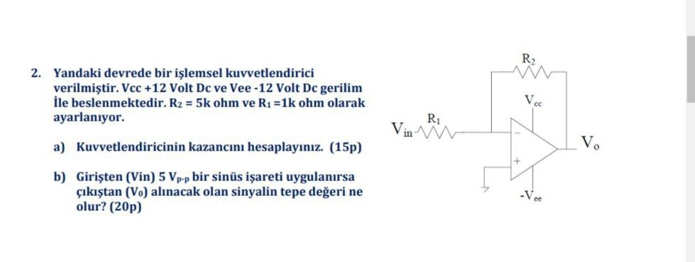 Solved 2. An Operational Amplifier In The Adjacent 