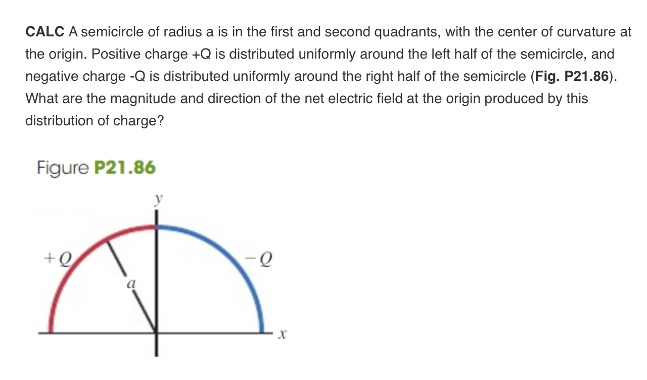 Solved CALC A Semicircle Of Radius A Is In The First And