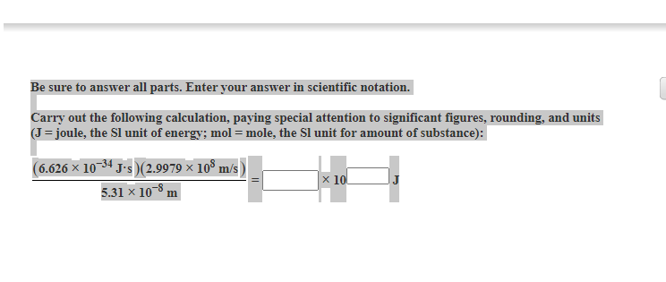 Solved Be sure to answer all parts. Enter your answer in | Chegg.com