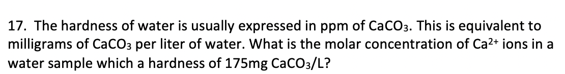 why hardness of water is expressed in caco3 equivalent