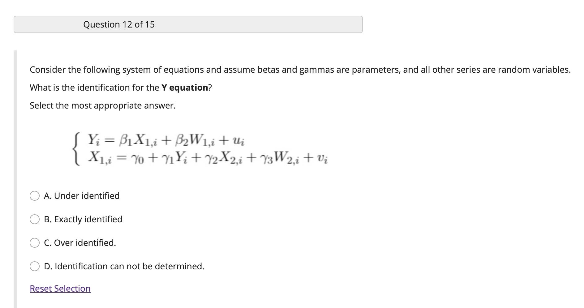 Solved Question 12 Of 15 Consider The Following System Of | Chegg.com