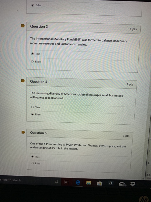 Imf Example Problems Solved O False 1 pts Question 3 The International Monetary | Chegg.com