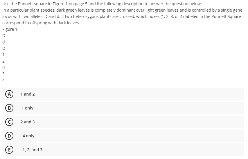 Use the Punnett square in Figure 1 on page 5 and the | Chegg.com