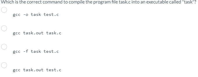 Solved Which is the correct command to compile the program | Chegg.com