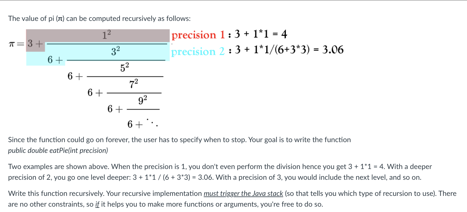Solved The value of pi (1) can be computed recursively as | Chegg.com