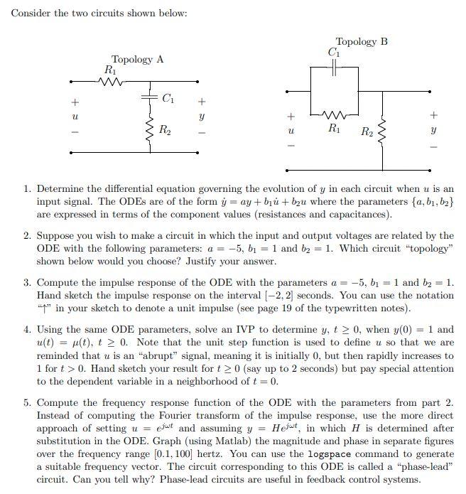 Solved Consider The Two Circuits Shown Below: Topology B C | Chegg.com