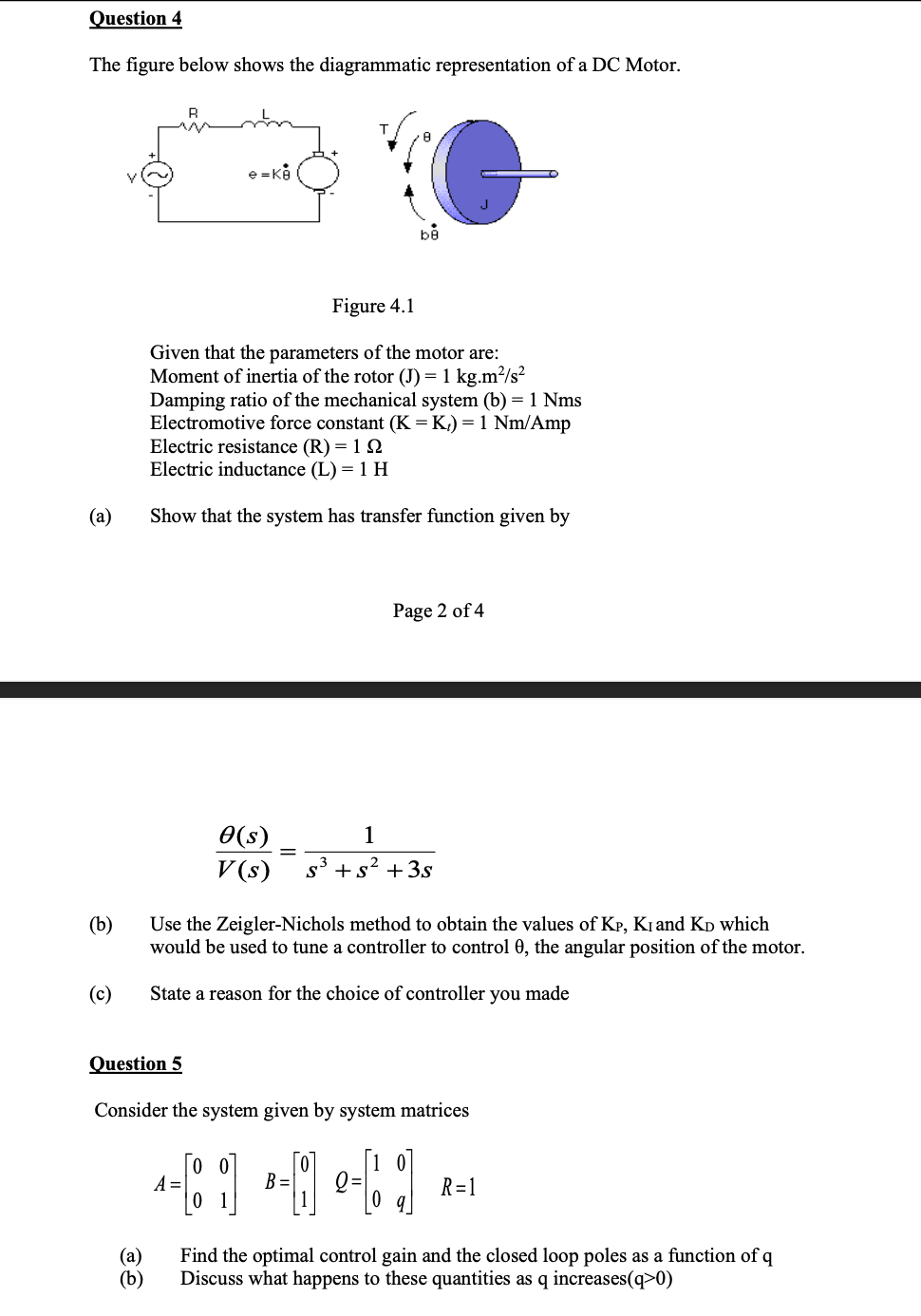 Solved Question 4 The Figure Below Shows The Diagrammatic | Chegg.com