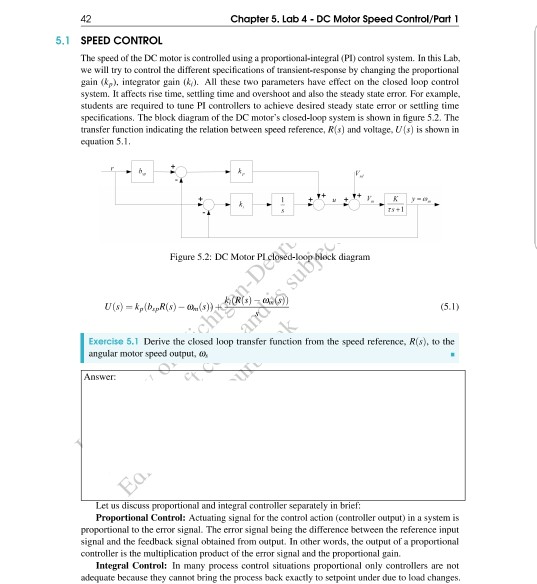 Solved 5. Lab 4 - DC Motor Speed Control/Part 1 This Lab | Chegg.com