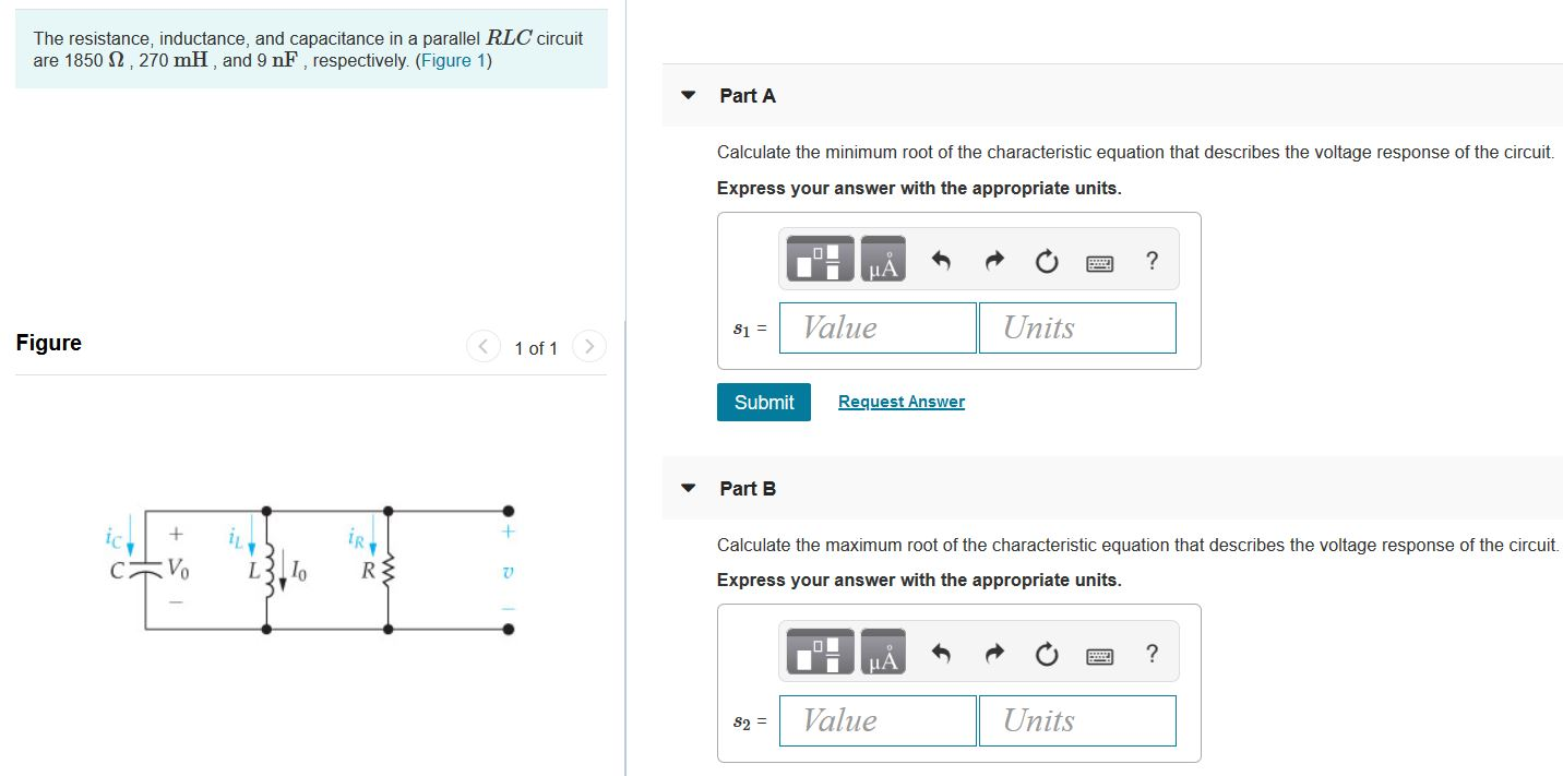 Solved The Resistance, Inductance, And Capacitance In A | Chegg.com