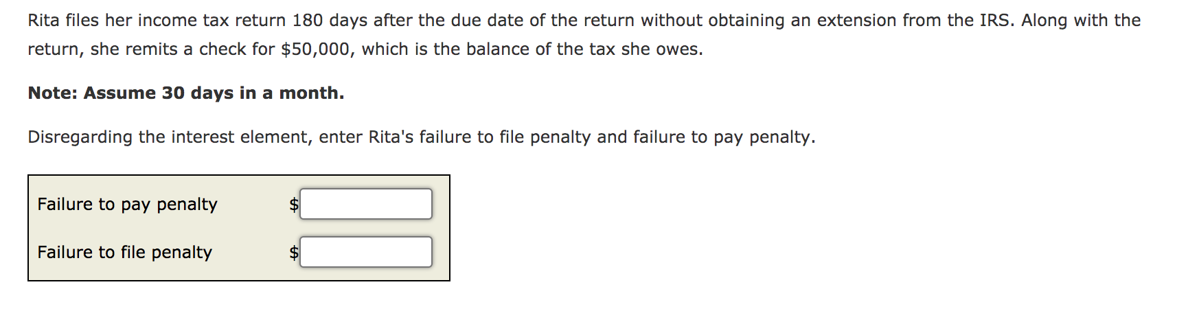 Solved Rita files her income tax return 180 days after the Chegg