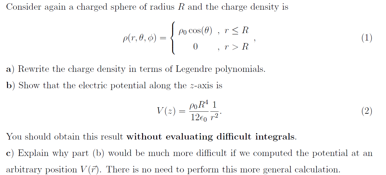 Solved Consider again a charged sphere of radius R and the | Chegg.com