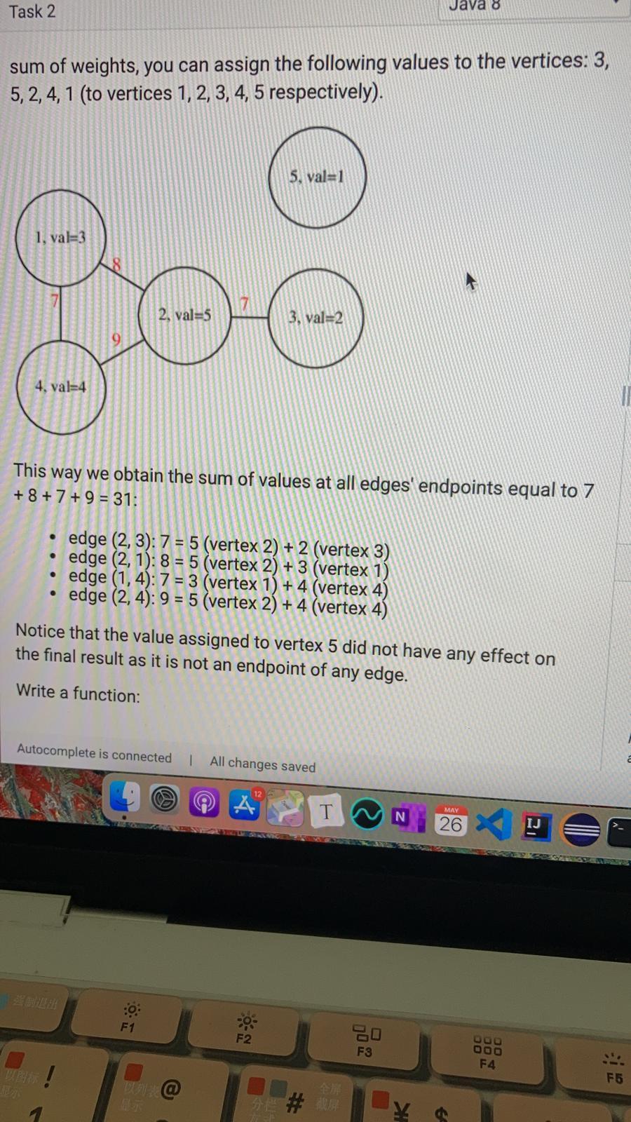 Solved Task 2 Java 8 1 2 You are given an undirected graph | Chegg.com
