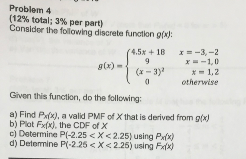 Solved Problem 4 12 Total 3 Per Part Consider The Fo Chegg Com