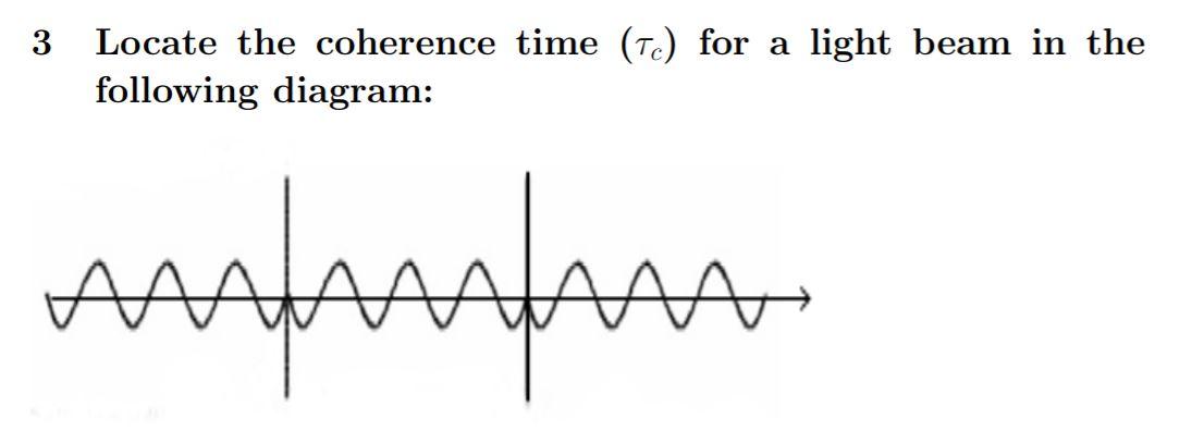 Solved 3 Locate the coherence time (Tc) for a light beam in | Chegg.com
