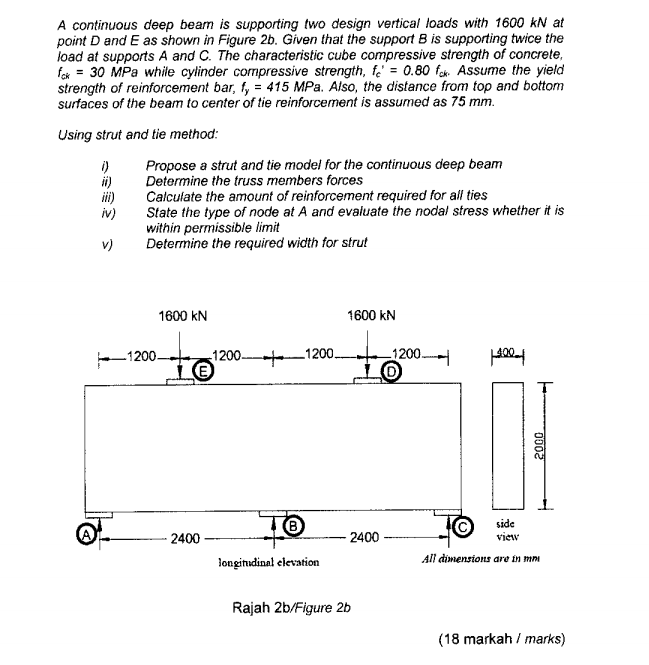 a-continuous-deep-beam-is-supporting-two-design-chegg