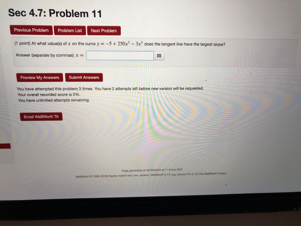 Solved Sec 4.7: Problem 11 Previous Problem Problem List | Chegg.com
