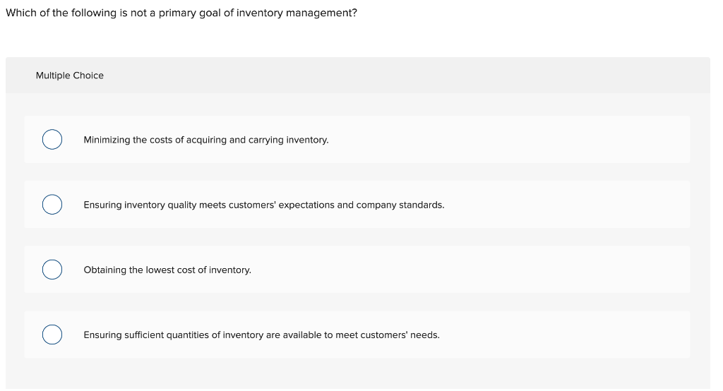 Solved A Decreasing Inventory Turnover Ratio Indicates Chegg